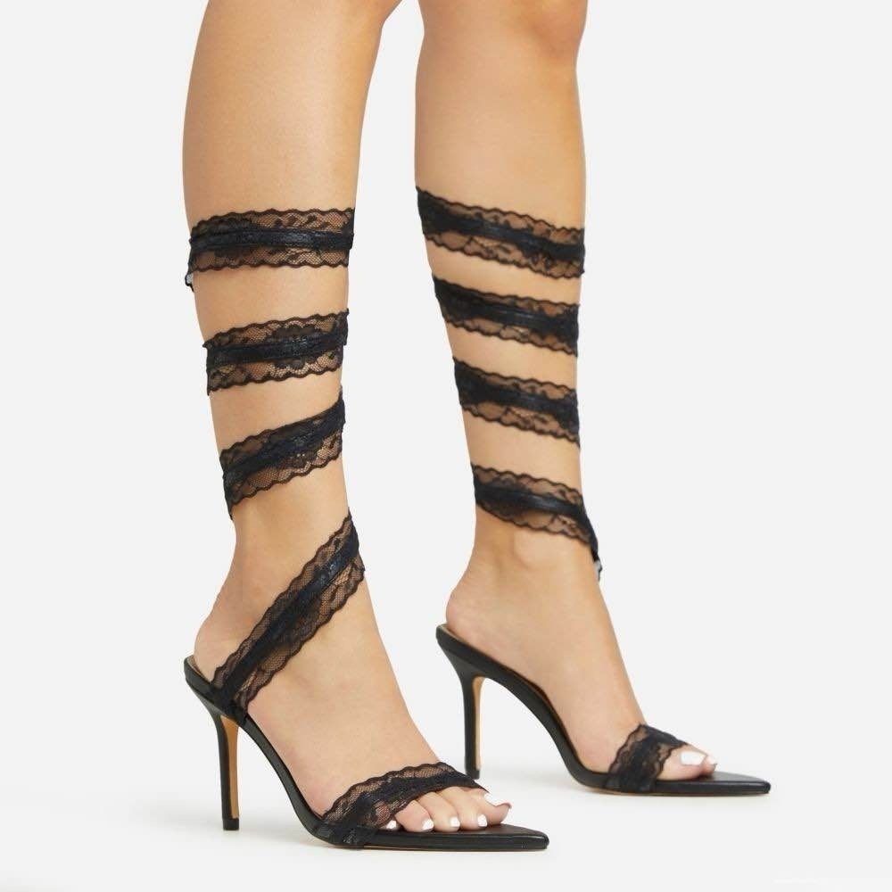 Ego Touchy Wrap Around Strap Detail Pointed Toe S… - image 1